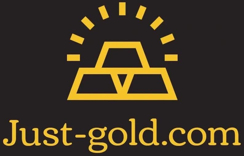 A yellow and black logo for the first gold company.